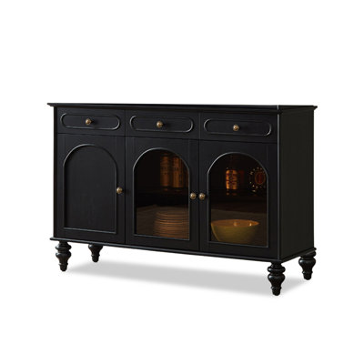 Buffet en bois massif noir