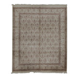 Hand-Knotted High-Quality Ivory and Beige Area Rug