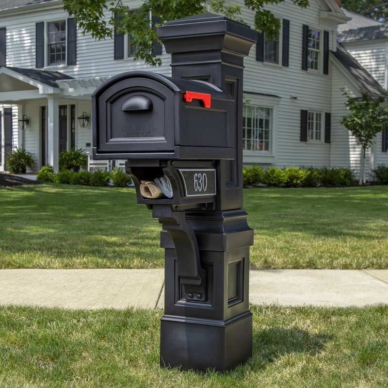 Step2 Atherton Grand Large Capacity Post Mounted Mailbox, Black