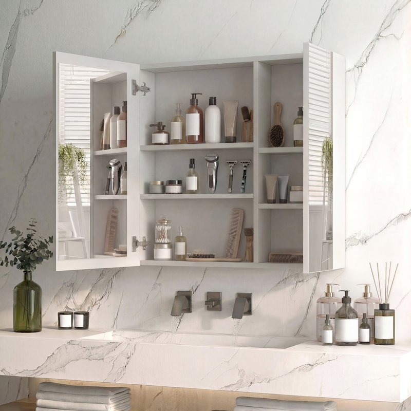 W H Wall Mounted Optional Medicine Cabinet Mirror 4