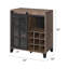 Armoire à vin rustique en chêne et noir avec porte