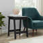 Petite table d'appoint carrée en bois, finition noire