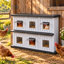 Maison pour chat à deux étages en résine, abri extérieur pour chat avec plateforme-2141732966