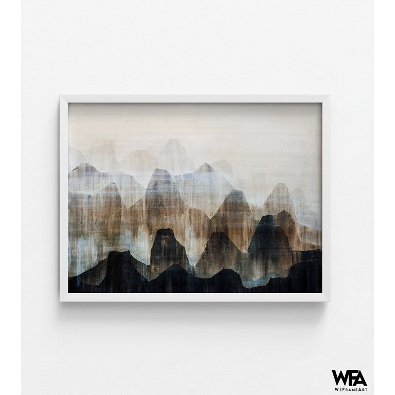 «Distant Vistas II» par Farrell Douglass, impression de montagnes abstraites, art mural nature, auberge de montagne rustique, salle d'attente, impression