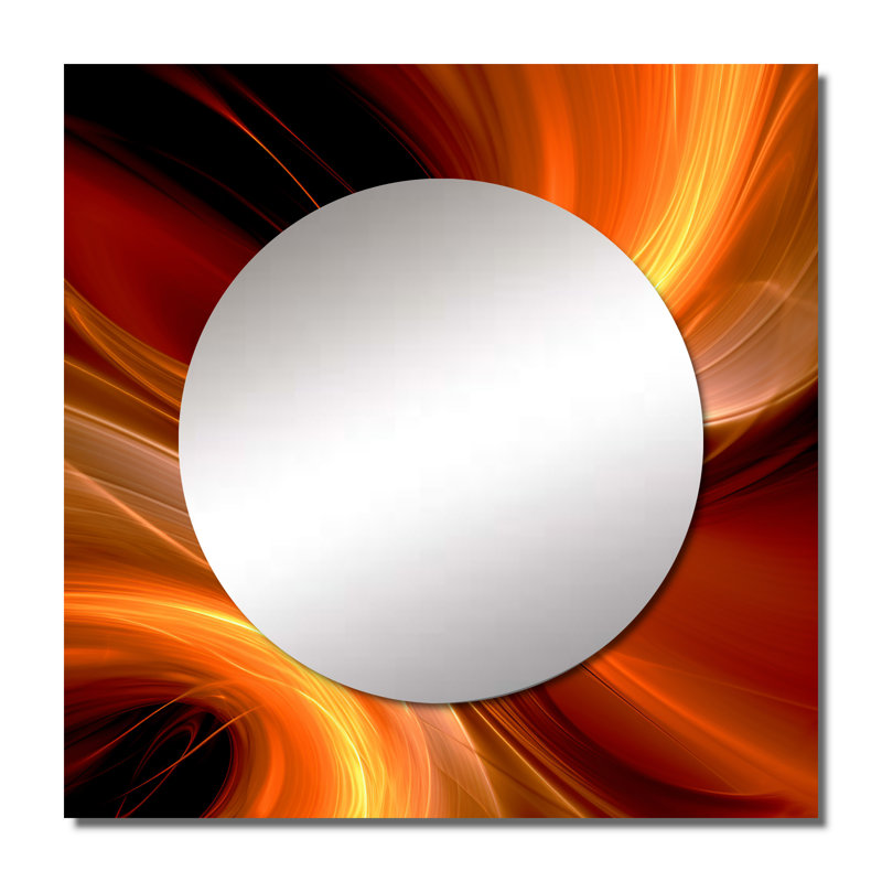 Genavieve - art abstrait abstrait et fractal orange, 23 po x 23 po