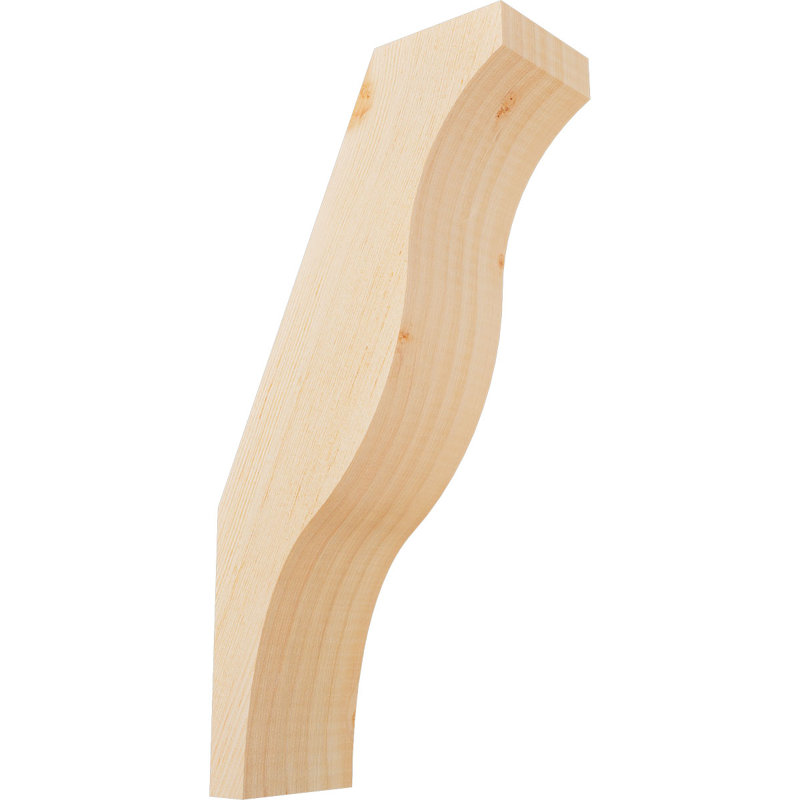 Attelle de genou lisse Funston, sapin Douglas, l 3 1/2 po x P 8 po x H 16 po, Sapin de Douglas, Lisse