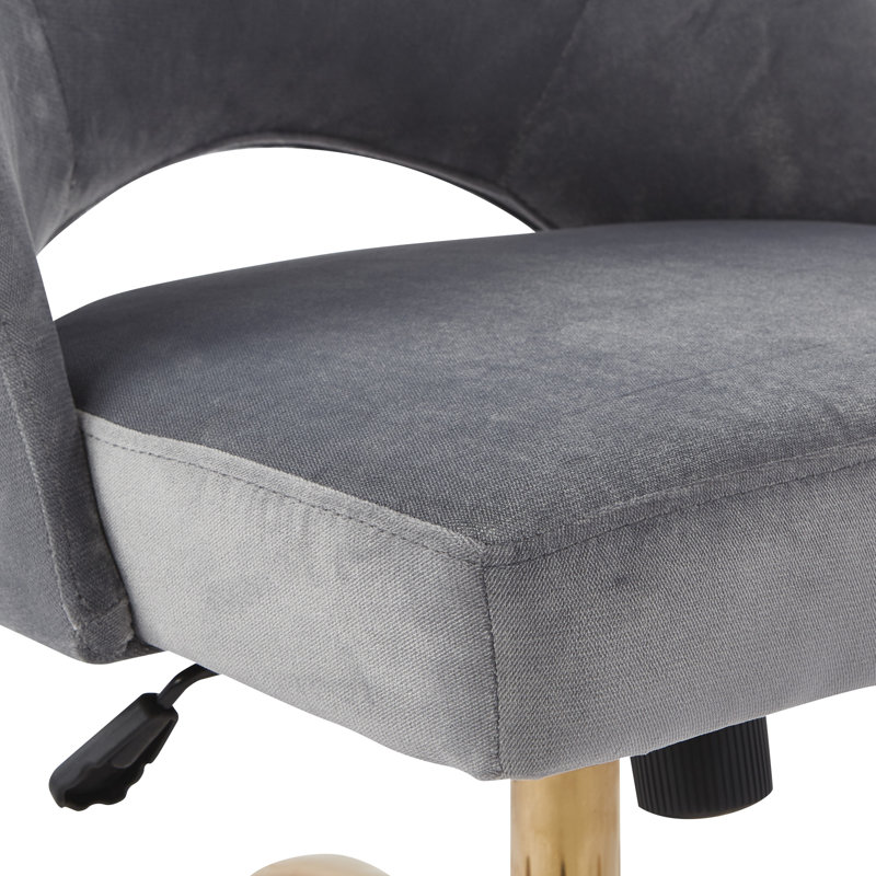 Chaise de travail Lula, Gris clair de lune, Or rose