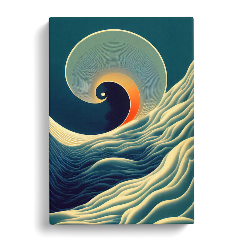 Ocean Art Deco Style - Wrapped Canvas, 76cm H x 50cm W x 3cm D
