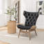 Fauteuil à oreilles en cuir Khamisi