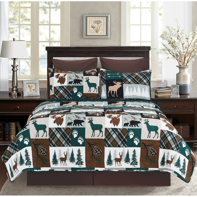 Ensemble de courtepointe Fletcher Forest, Courtepointe grand + 2 taies décoratives standard