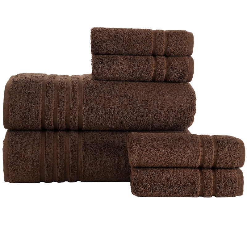 Bath Sheet Towels 6 Pieces Bundle | Includes: 2 Luxury Bath Sheet Towels, 4 Hand Towels | Quality, Soft Towel Set, Brown