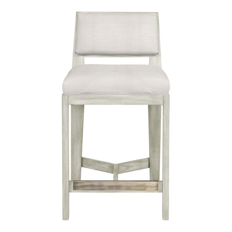 Scoville By Thom Filicia Upholstered Counter Stool with Solid Wood Frame, Wrenn, Parchemin Nadia