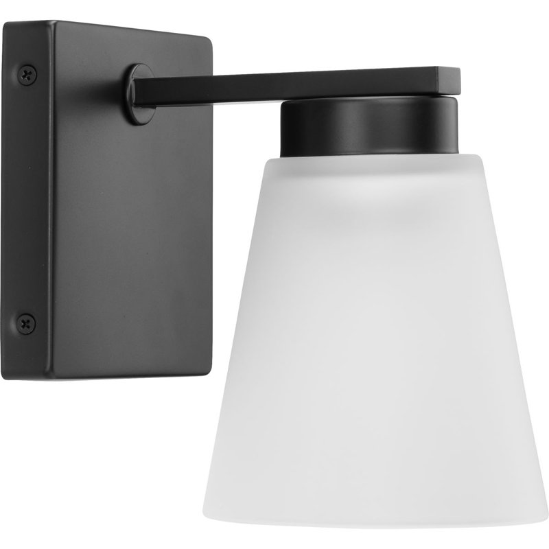 Matte Black Steel One-Light Vanity Fixture