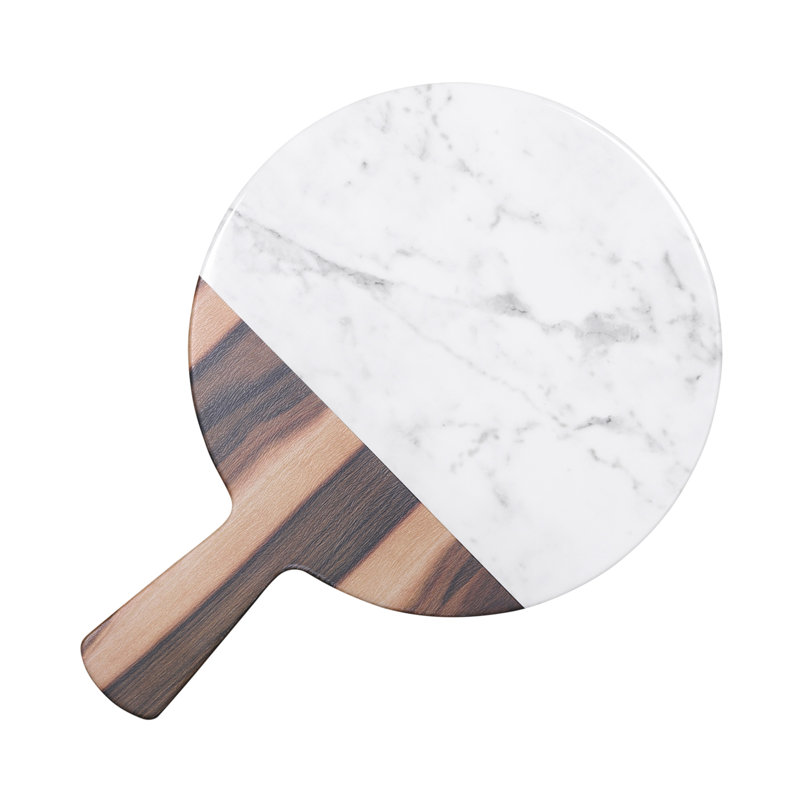 Planche à fromage en mélamine Sierra / Horizon Slate, Bois de hickory / marbre de Carrare
