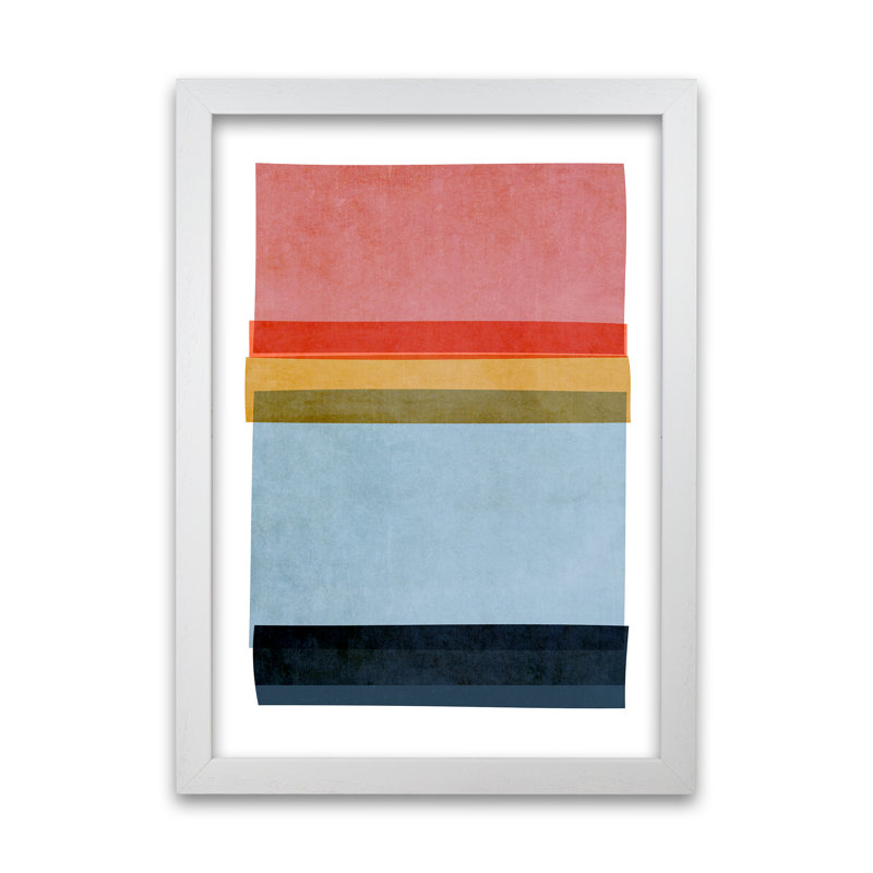Colourful Abstract Shapes B - Print, White Frame, 59cm H x 42cm W x 3cm D