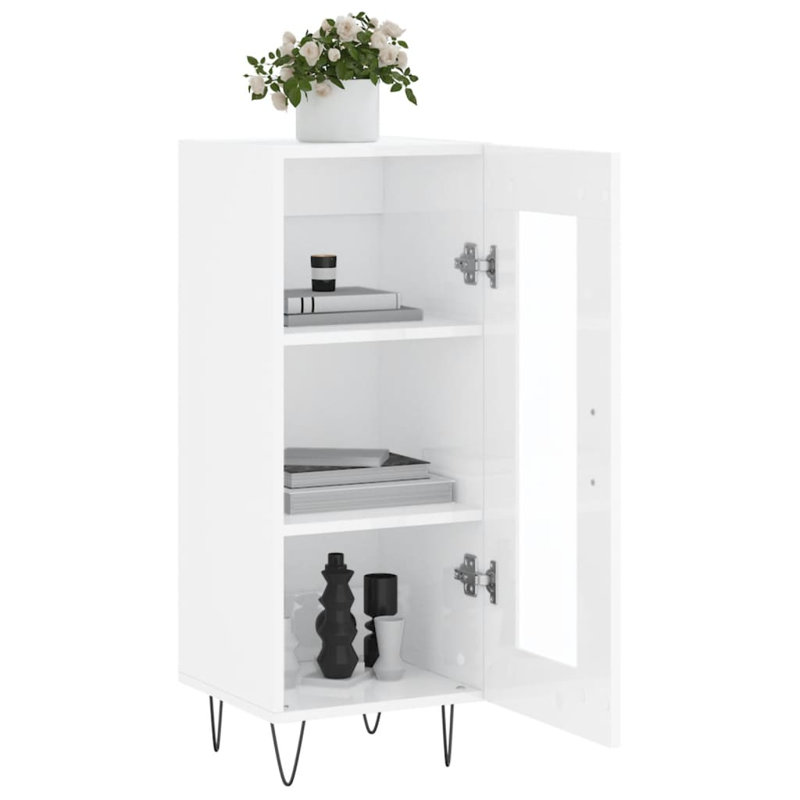 Margaritha 1 - Door Rectangle Accent Cabinet, High Gloss White