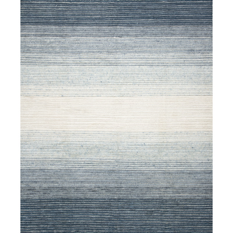 Lagos Wool Ombre Area Rug in Gray Blue/Light Blue/Ivory, Rectangle 12' x 18'