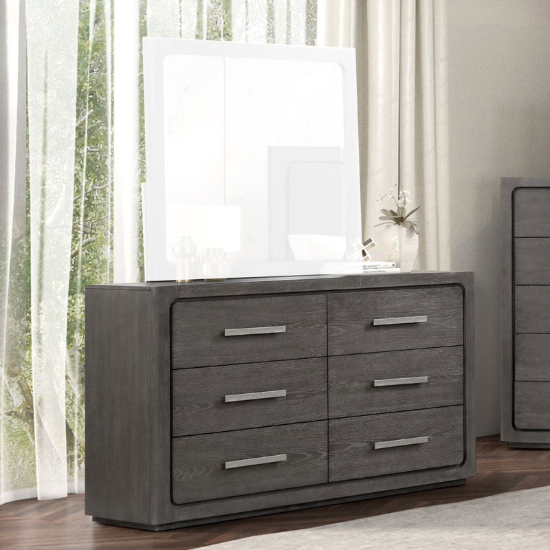 Eystein 6 Drawer Dresser, Warm Grey