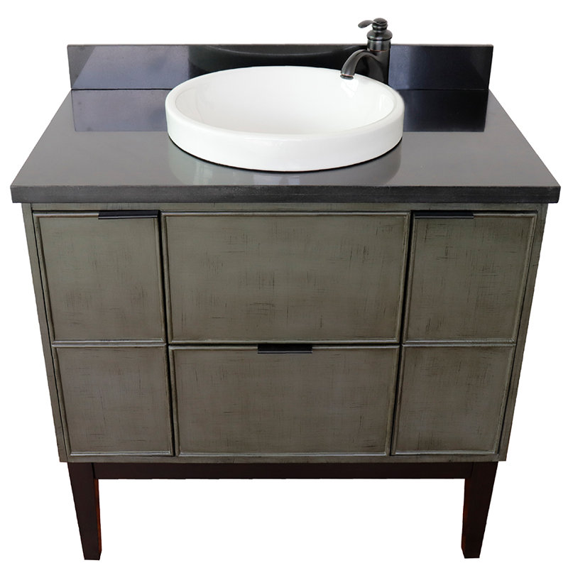 Ensemble de meuble-lavabo simple 37 po, Noir galaxie