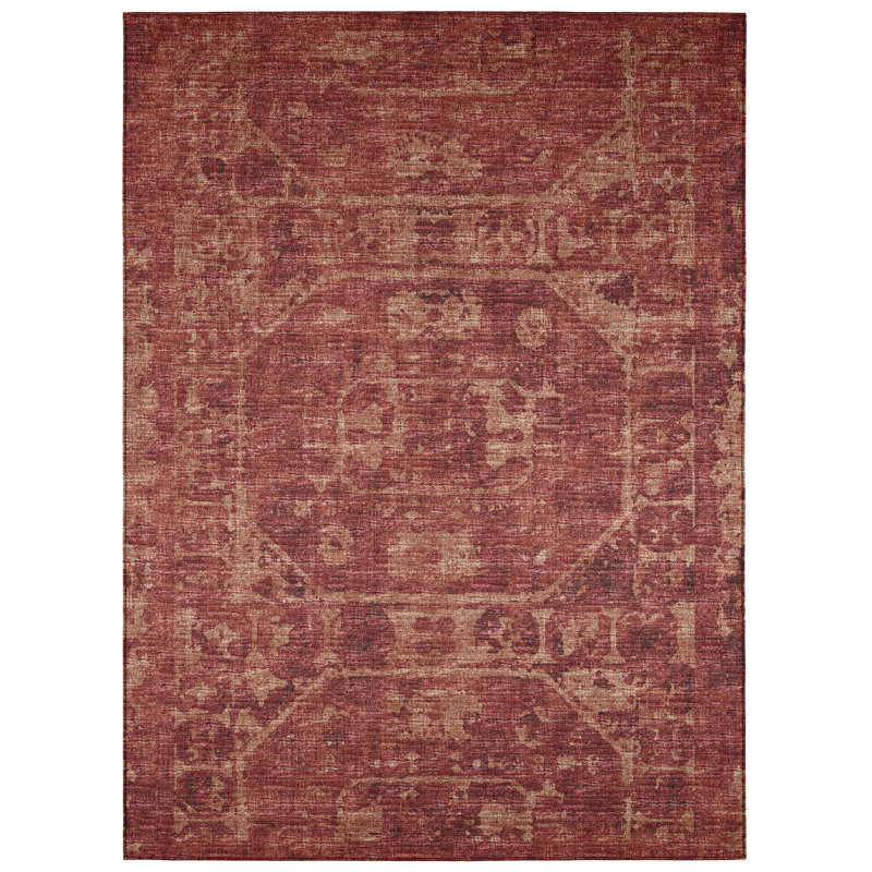 Fenwick Washable Oriental Indoor / Outdoor Rug, Rectangle 5' x 7'6"