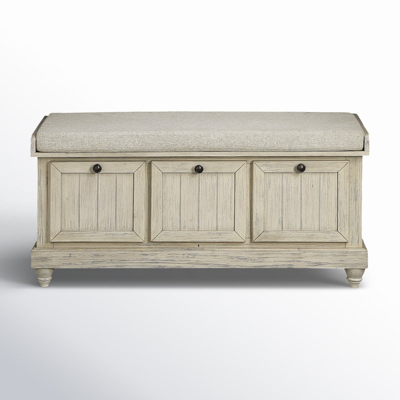 Banc de rangement Oakham, Blanc antique