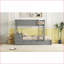 Lit superposé simple avec lit gigogne, bureau et amp; Rangement - gris, sans sommier pour les pièces compactes-1679404564