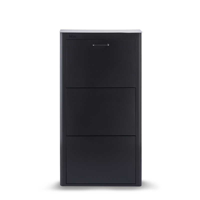 9 Pair Shoe Storage Cabinet, Black