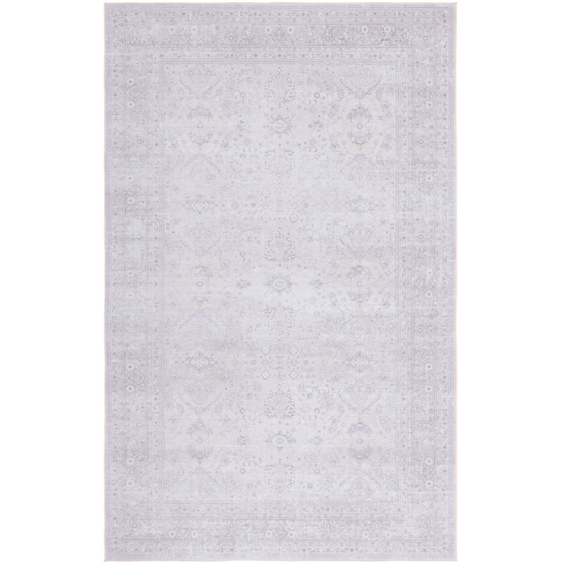 Ally Oriental Purple/Beige Area Rug, Rectangle 2'6" x 4'