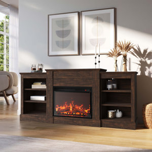 ((( incomplete only electric fireplace )))Bonhill 65.93'' W Storage Credenza with Electric Fireplace Included