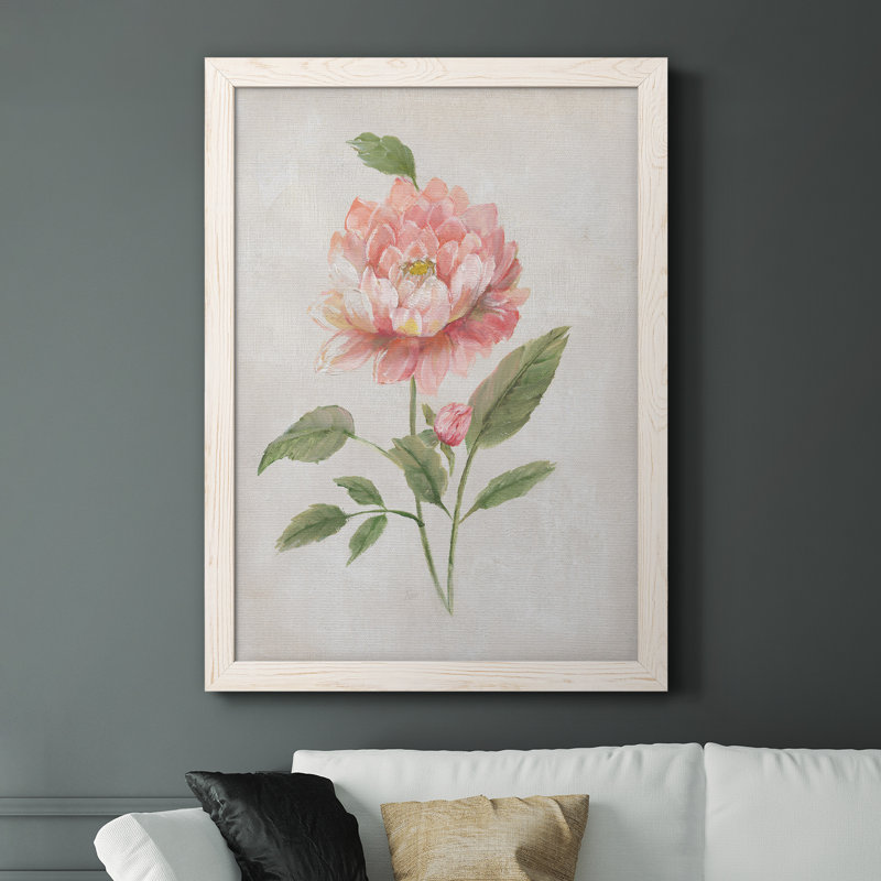 Grandiflora III - Peinture sur toile encadrée, H 37,5 po x l 27,5 po x P 1,5 po, Blanc
