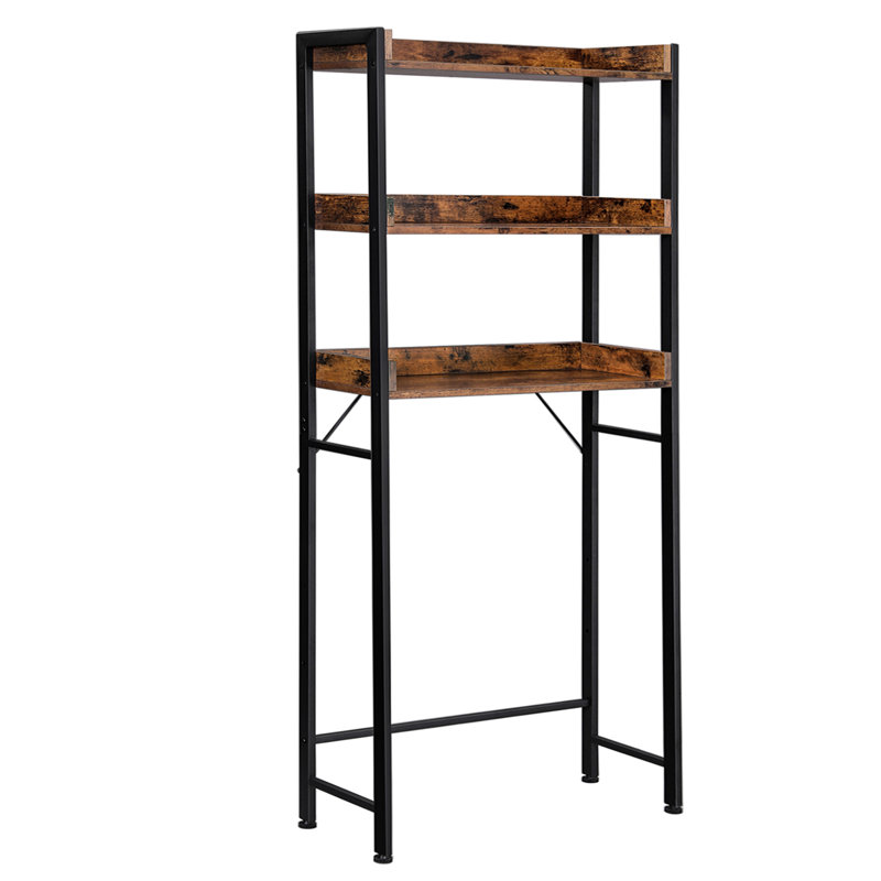 Mistry Freestanding Over The Toilet Storage, Rustic Brown/Black