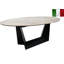 Bruge Oval Metal Base Dining Table