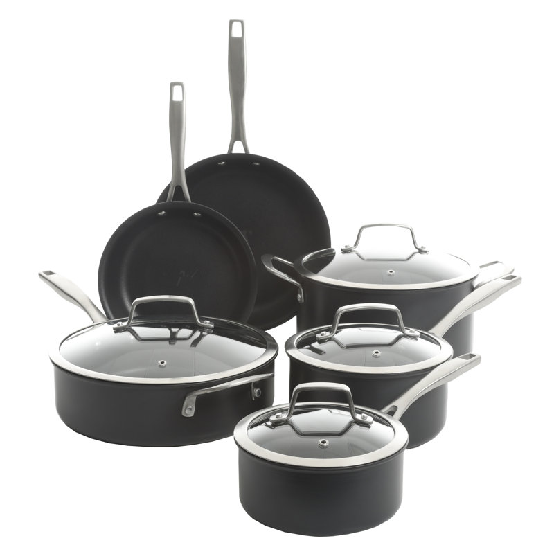 Kenmore Pro Arbor Heights 10-Piece Nonstick Black Aluminum Cookware Set