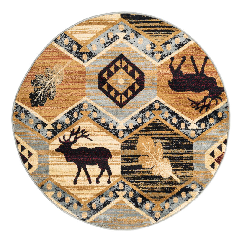 Pioneer Geometric Indoor Rug, Round 4'1"
