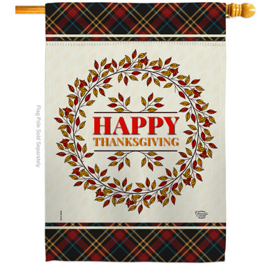 Sahag Double Sided 40'' H x 28'' W Polyester Thanksgiving House Flag