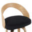 Tabouret de bar ou de comptoir pivotant moderne Maxime avec siège rembourré et dossier en bois courbé-14069361-16050731-14069363