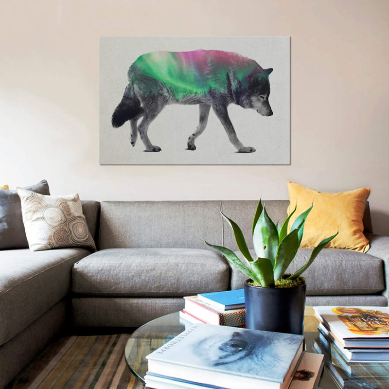 Wolf by Andreas Lie - Print on Canvas, 101.6 cm H x 66.04 cm W x 1.91 cm D, No Frame