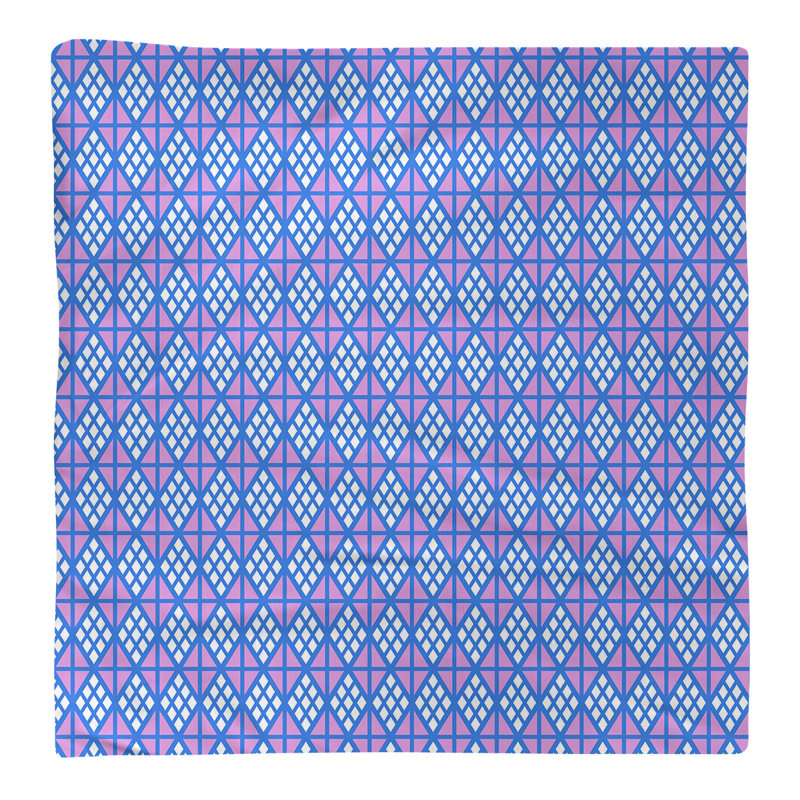 Serviette en coton diamants, Bleu / Mauve, H 0,1 po x l 22 po x P 22 po, Sergé de polyester