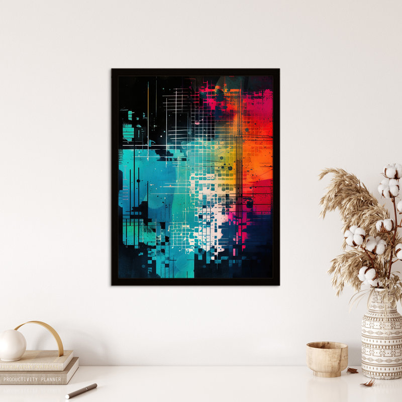 All The Colours Of A Rainbow Abstract Geometric Artwork - Single Picture Frame Print