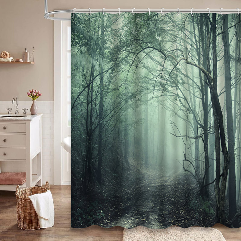 Rideau de douche Fog Forest, L 72 po x l 78 po