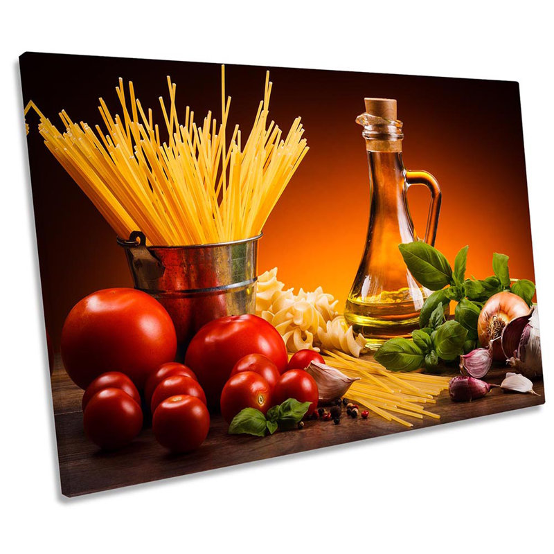 Fresh Italian Pasta Food - Wrapped Canvas Print, 91.4cm H x 137.2cm W x 4cm D
