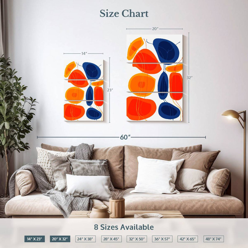Formes abstraites bleues Avery, H 32 po x l 20 po