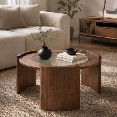 Table basse ronde 31,5 po Mid-Century