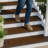  4 Pack 10"x36" Diamond Weave Stair Tread Decorative Panels, Brown