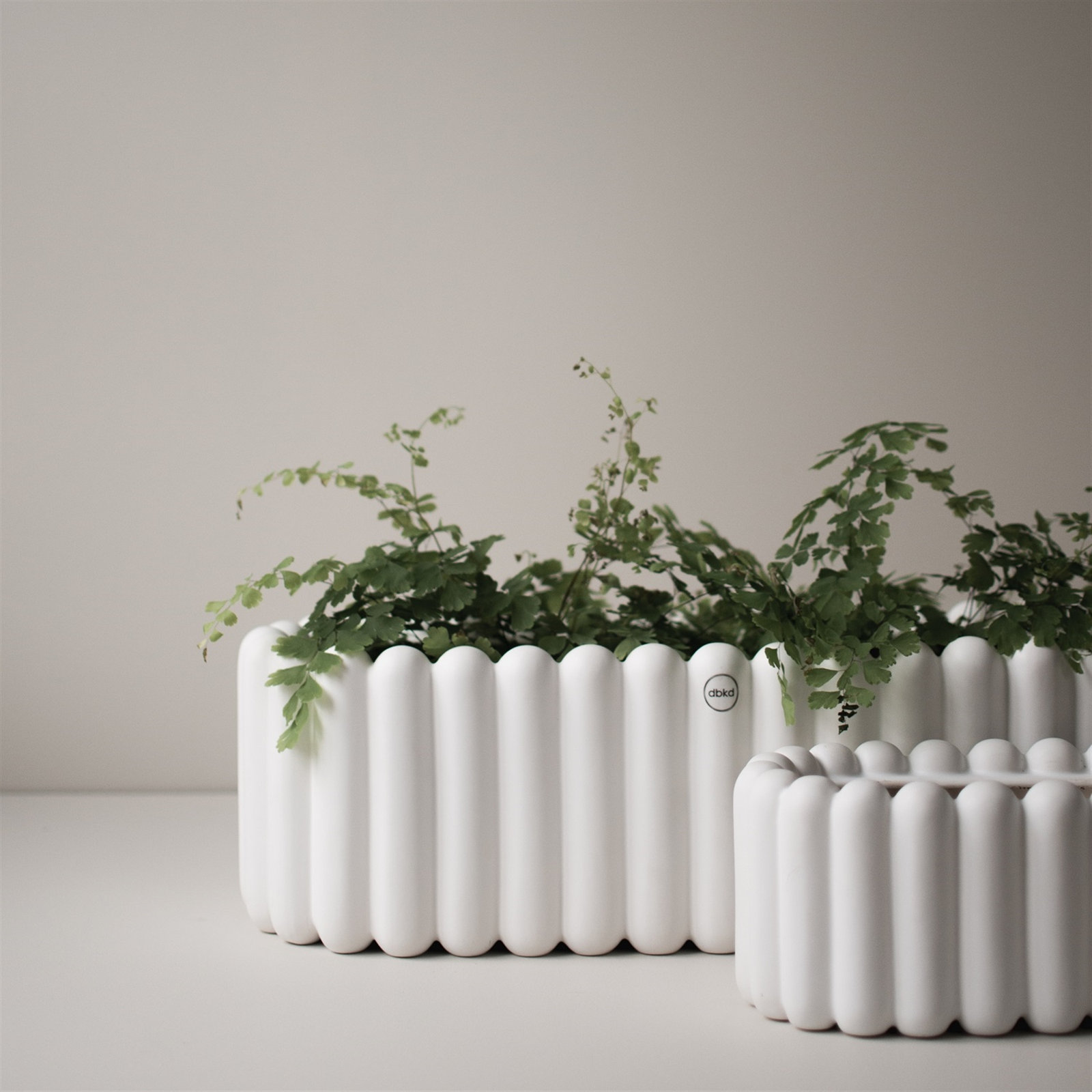 Ceramic Table Vase, White, 5.91" H x 7.48" W x 6" D