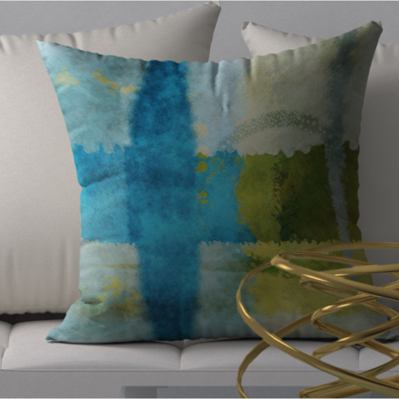 Abstract Throw Pillow, 18" H x 18" W