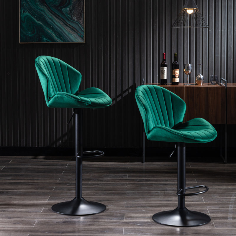Tabourets de bar réglables avec dossier en tissu de conception moderne pour la cuisine et le pub