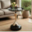 Table d'appoint ronde noire de luxe