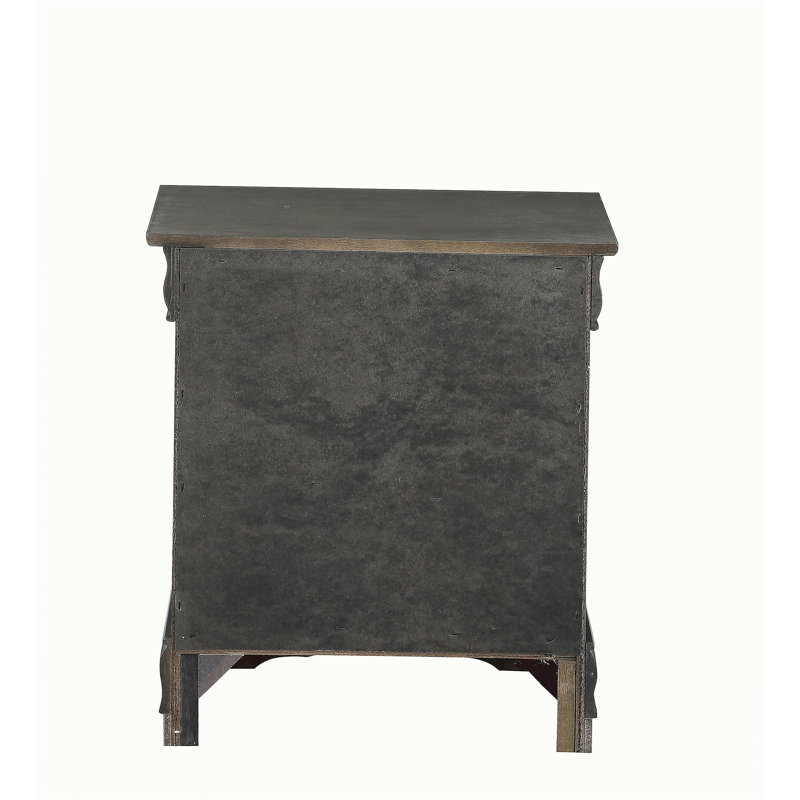 Table de chevet 2 tiroirs gris foncé