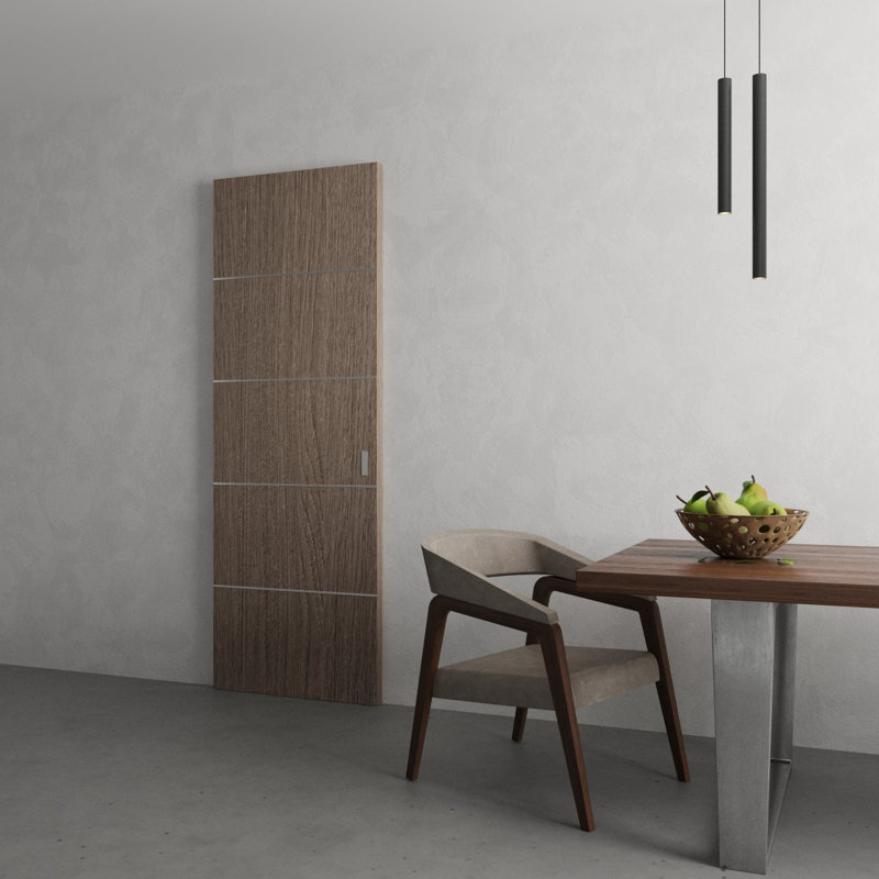 Grange cachée | Planum 0020 | Portes robustes à finition robuste et modernes | Ensemble coulissant Magic, Chêne gris